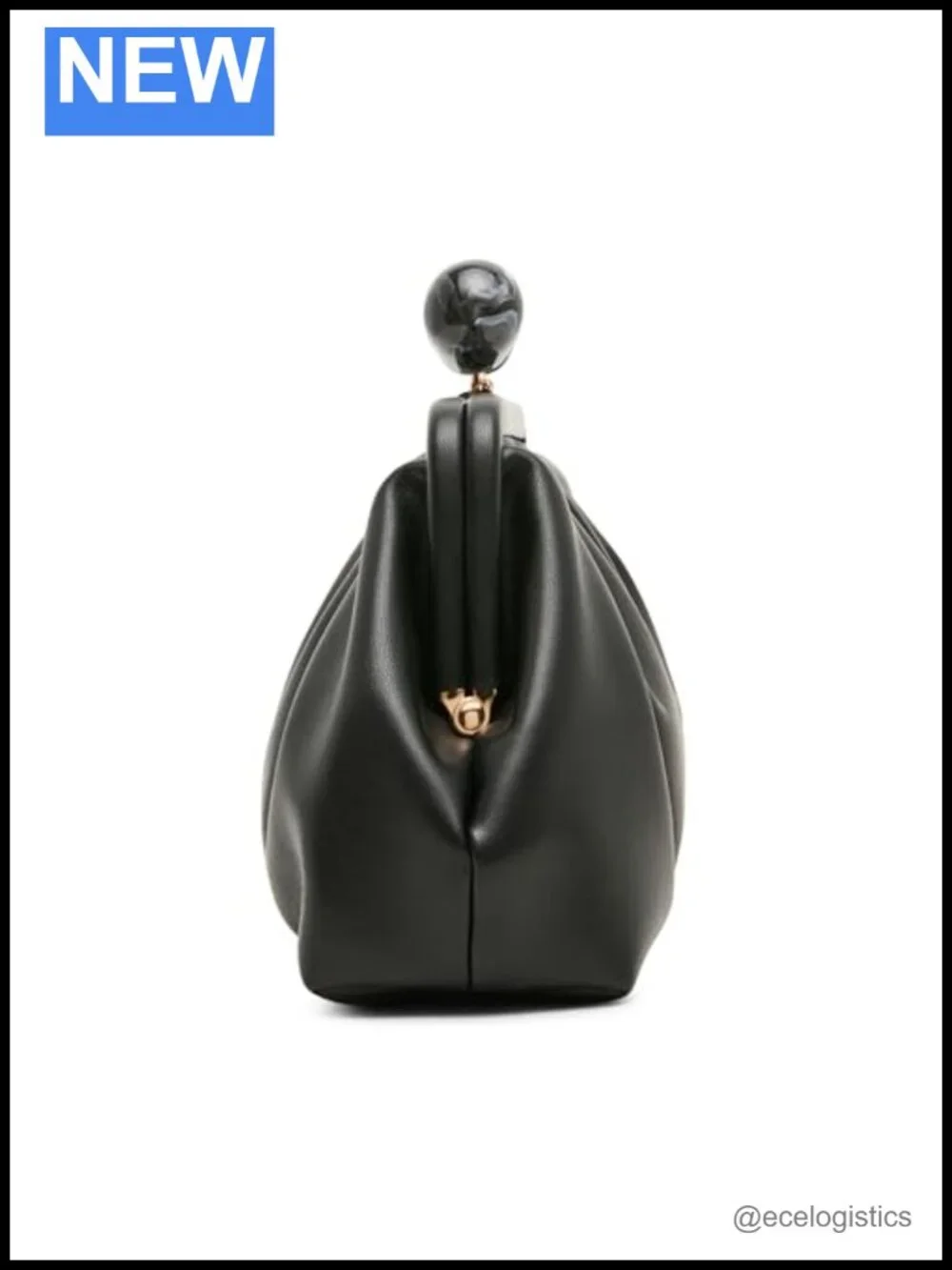 Faux Leather Pleated Frame Clutch with Kiss Lock Closure & Removable Crossbody
